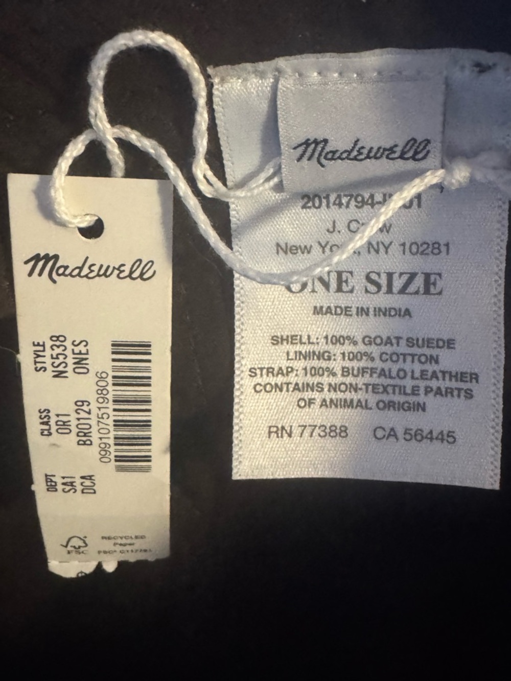 New! Madewell Dark Brown Suede Cap -Read - Picture 4 of 5